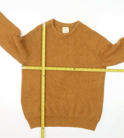 Marks and Spencer Men’s Brown Ribbed Crew Neck Jumper Size M