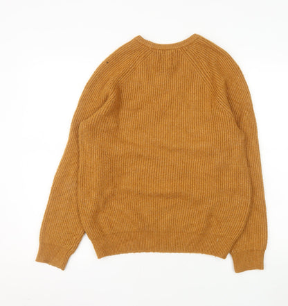 Marks and Spencer Men’s Brown Ribbed Crew Neck Jumper Size M