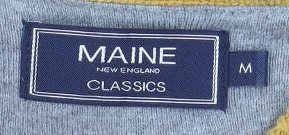 Maine New England Men's Yellow Cotton V-Neck Jumper M