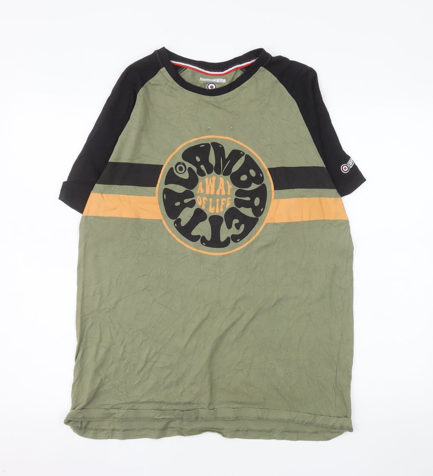 Lambretta Men's Green Retro Graphic Cotton T-Shirt Size L