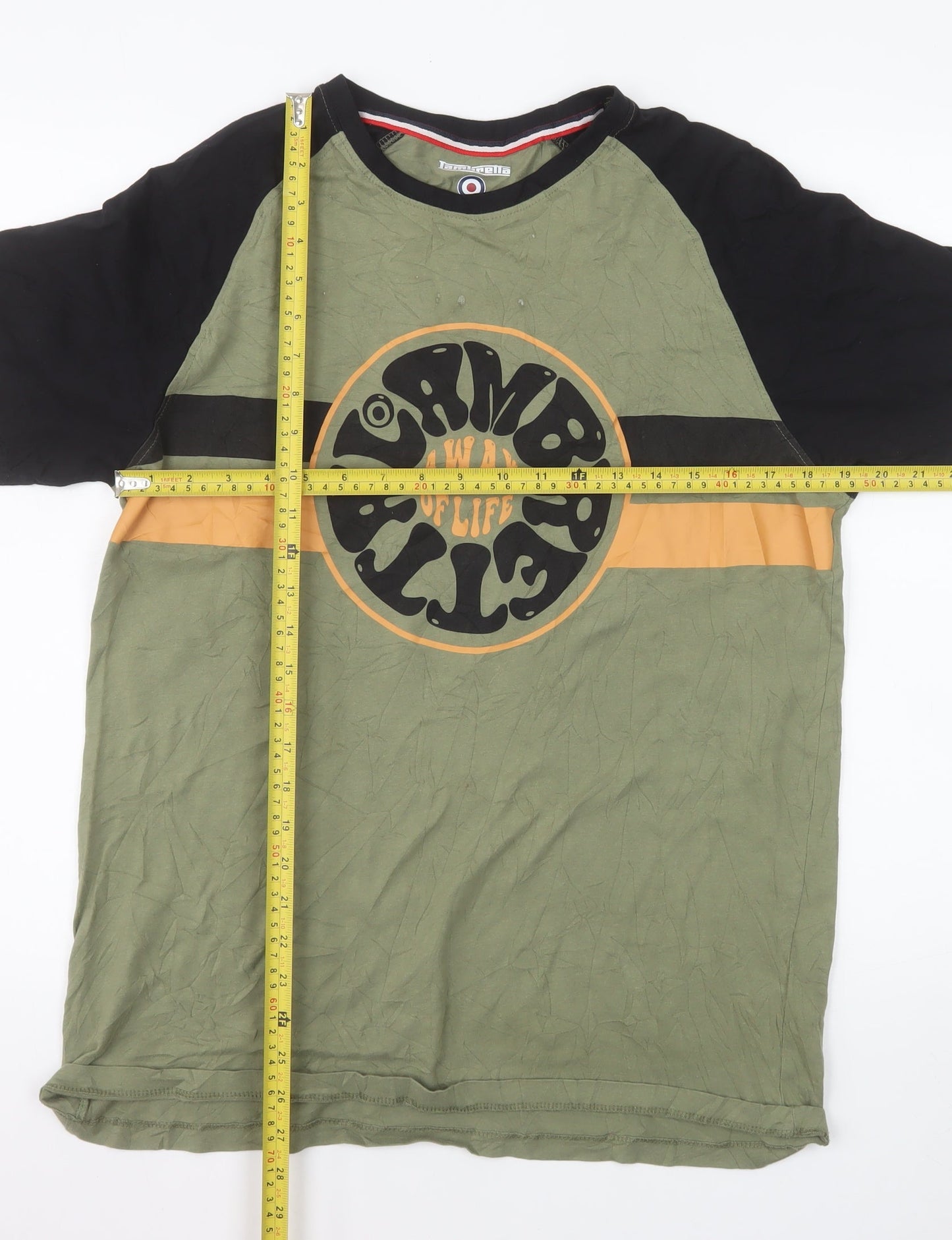 Lambretta Men's Green Retro Graphic Cotton T-Shirt Size L