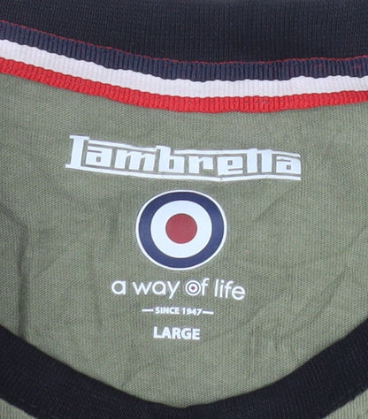 Lambretta Men's Green Retro Graphic Cotton T-Shirt Size L