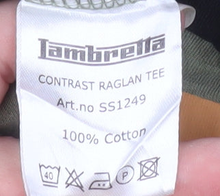 Lambretta Men's Green Retro Graphic Cotton T-Shirt Size L