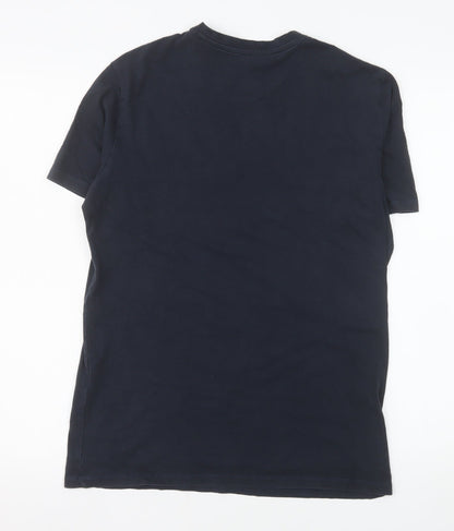 Armani Exchange Men's Blue Slim Fit Logo Crew Neck T-Shirt Size M