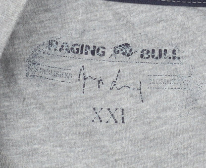 Raging Bull Men's Grey 2XL Graphic Bull Cotton T-Shirt