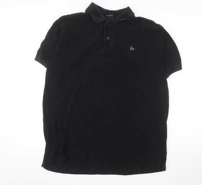 Money Men’s Black Cotton Polo Shirt Size L Regular Fit