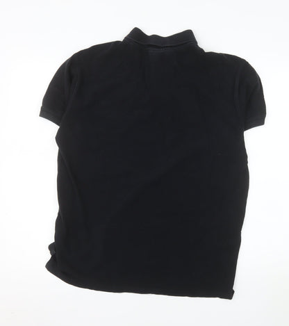 Money Men’s Black Cotton Polo Shirt Size L Regular Fit
