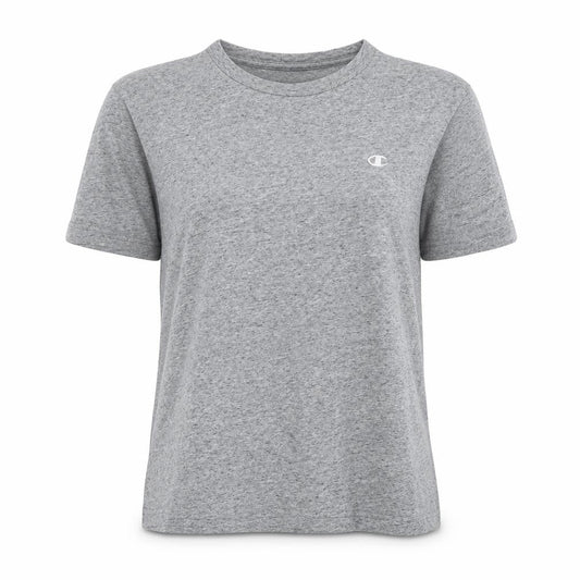 Champion Women Grey Basic Cotton T-Shirt M Short Sleeve Casual