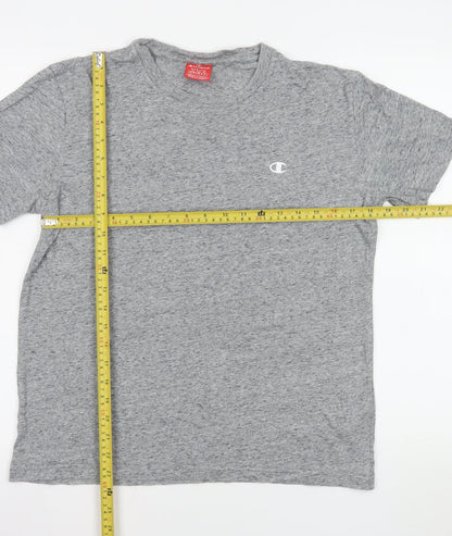 Champion Women Grey Basic Cotton T-Shirt M Short Sleeve Casual