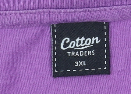 Cotton Traders Men's Purple 3XL Crew Neck Short Sleeve T-Shirt