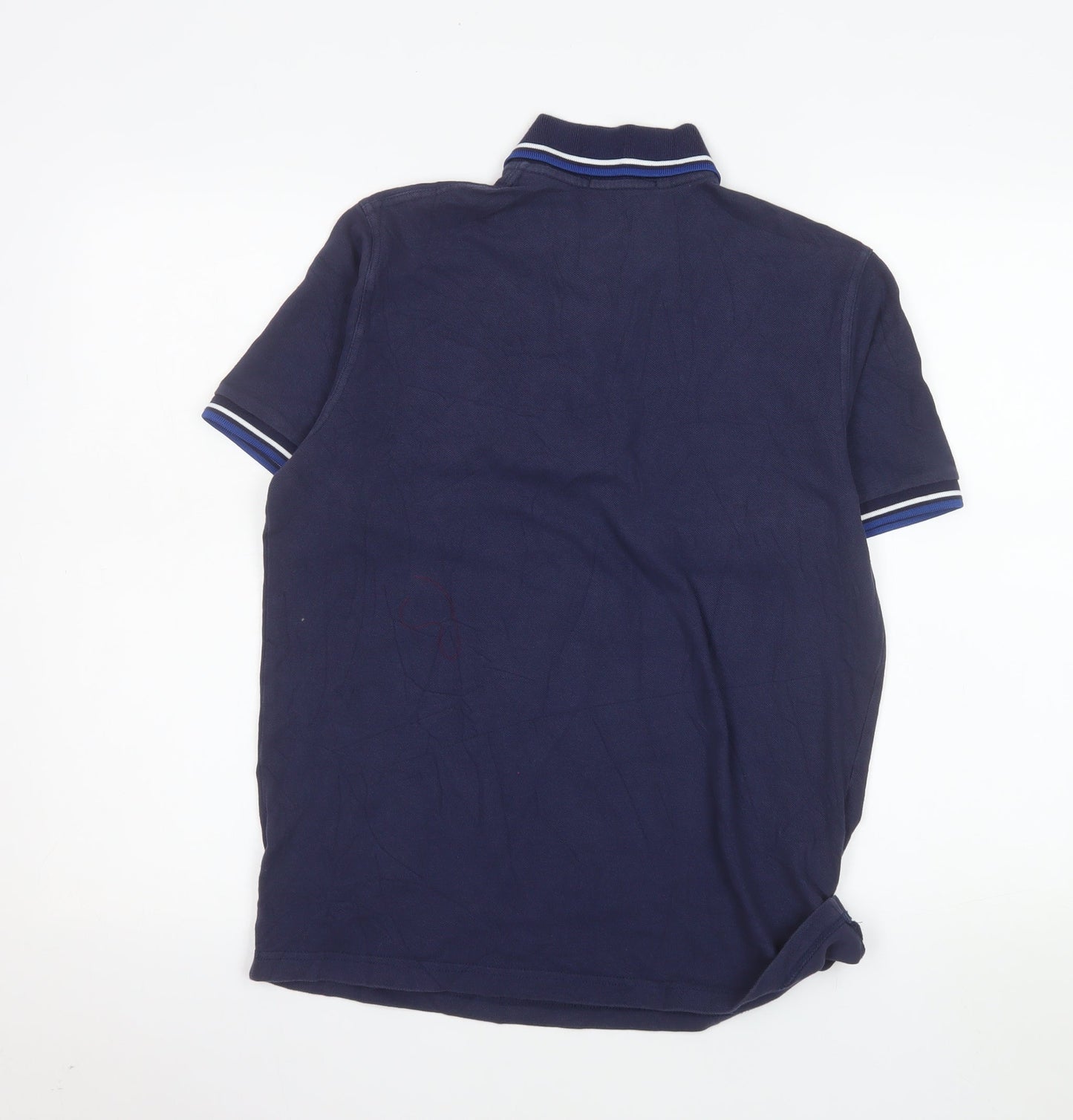 Fred Perry Men's Blue Cotton Polo Shirt Size L 40in Made in England