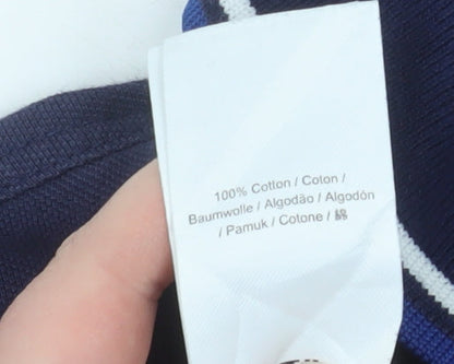 Fred Perry Men's Blue Cotton Polo Shirt Size L 40in Made in England