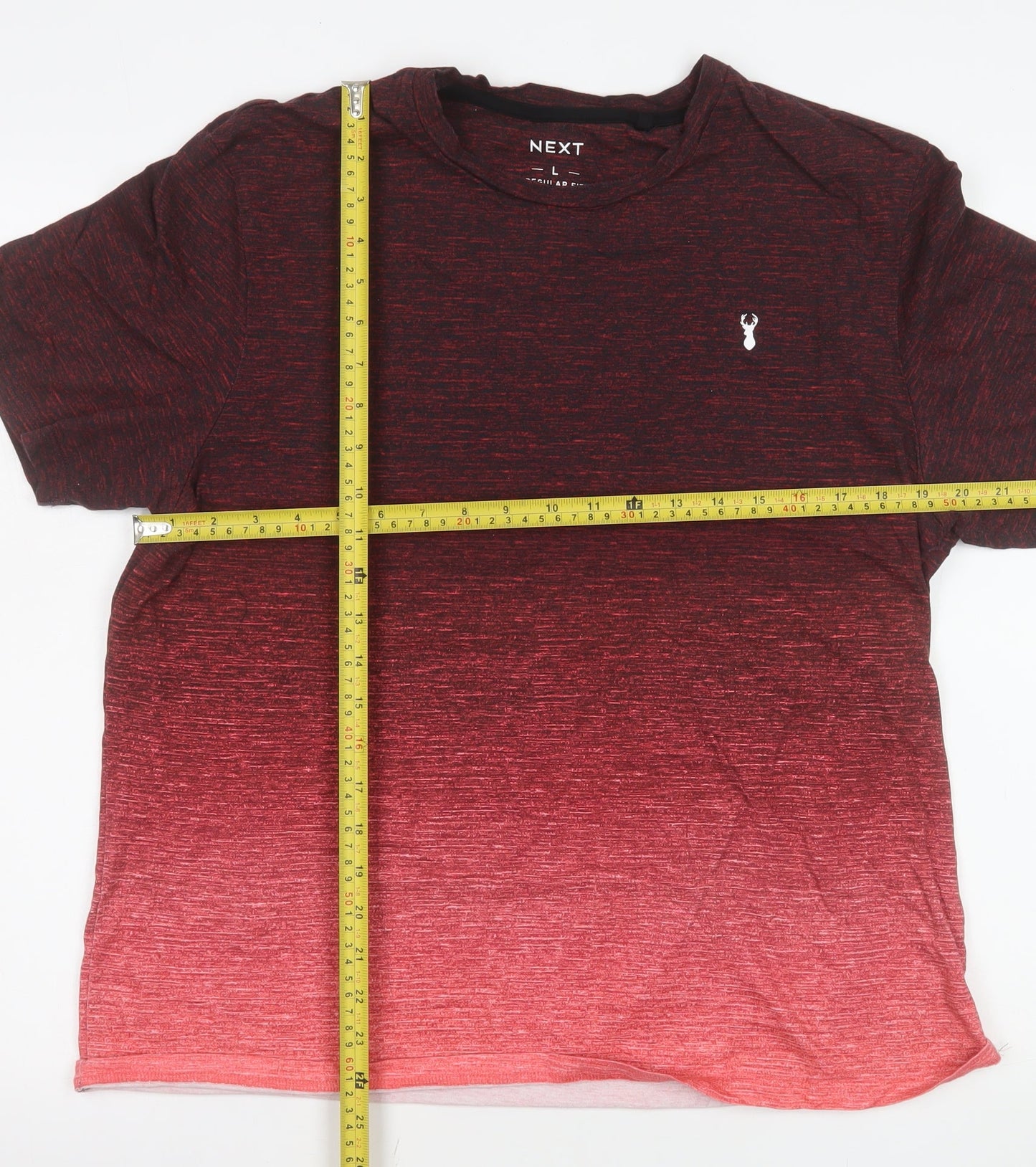 Next Men’s Red Ombre Cotton Short Sleeve T-Shirt Size L
