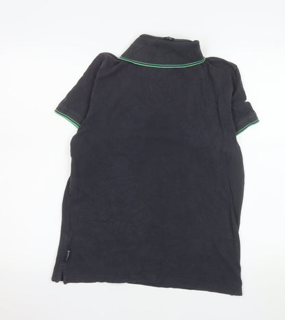 Armani Jeans Men's Black Collared Short Sleeve Cotton Polo M