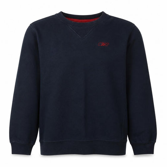 Reebok Womens Navy Blue Sweatshirt Cotton Blend Long Sleeve Pullover M