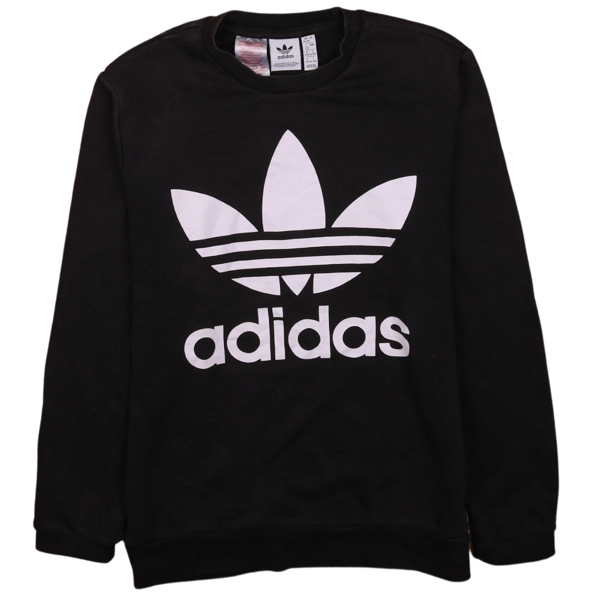 Adidas Boys Black Crew Neck Logo Pullover Sweatshirt 14-15 Years