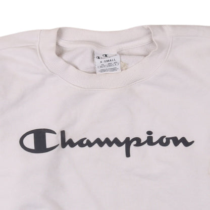 Champion Womens White XS Crew Neck Pullover Sweatshirt