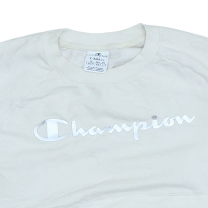 Champion Womens Ivory XS Pullover Sweatshirt with Logo Embroidery