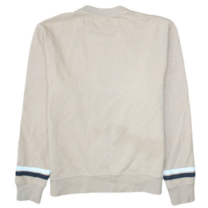 Nike Men's Beige Crew Neck Embroidered Logo Sweatshirt Size S