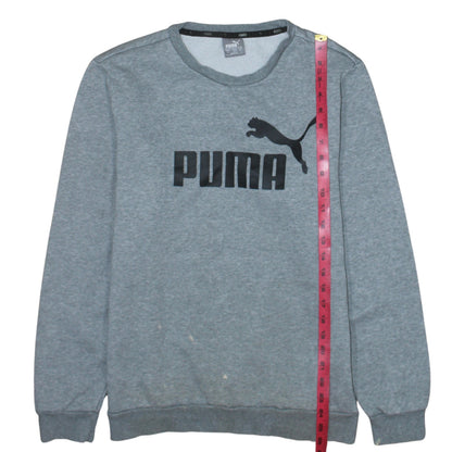Puma Men's Grey Crew Neck Logo Pullover Sweatshirt Size M