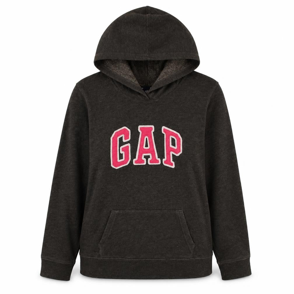 Gap Womens Brown Pullover Hoodie L Logo Cotton Blend Casual