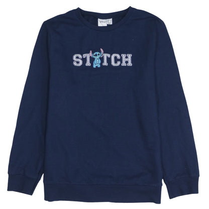 Disney Primark Women Navy Stitch Sweatshirt UK 12 Cotton Pullover