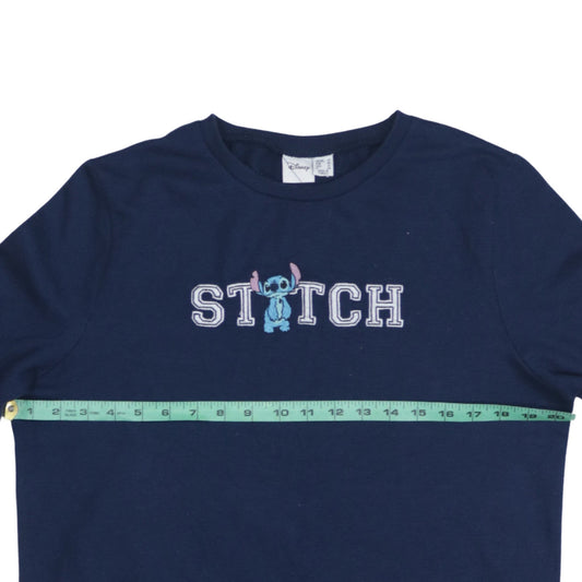 Disney Primark Women Navy Stitch Sweatshirt UK 12 Cotton Pullover
