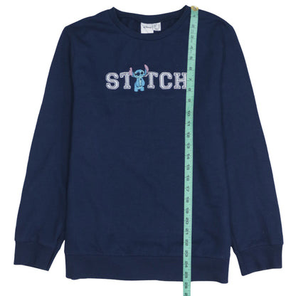 Disney Primark Women Navy Stitch Sweatshirt UK 12 Cotton Pullover