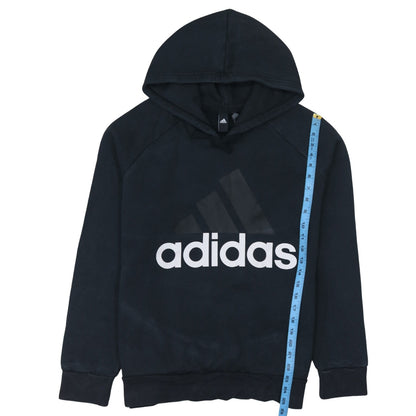 Adidas Womens Black 2XL Pullover Hoodie with Logo Print
