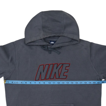 Nike Men’s Grey Pullover Hoodie M Embroidered Logo Fleece Sweatshirt