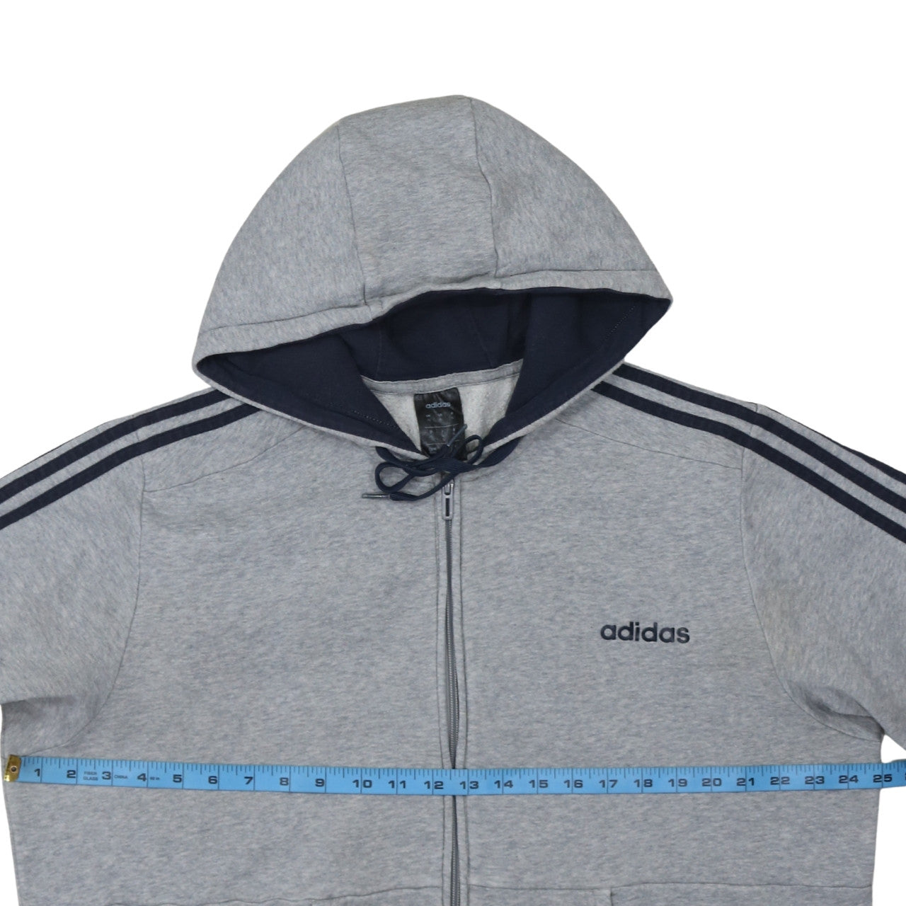 Adidas Men's Grey Full Zip Hoodie XL Sports Fleece