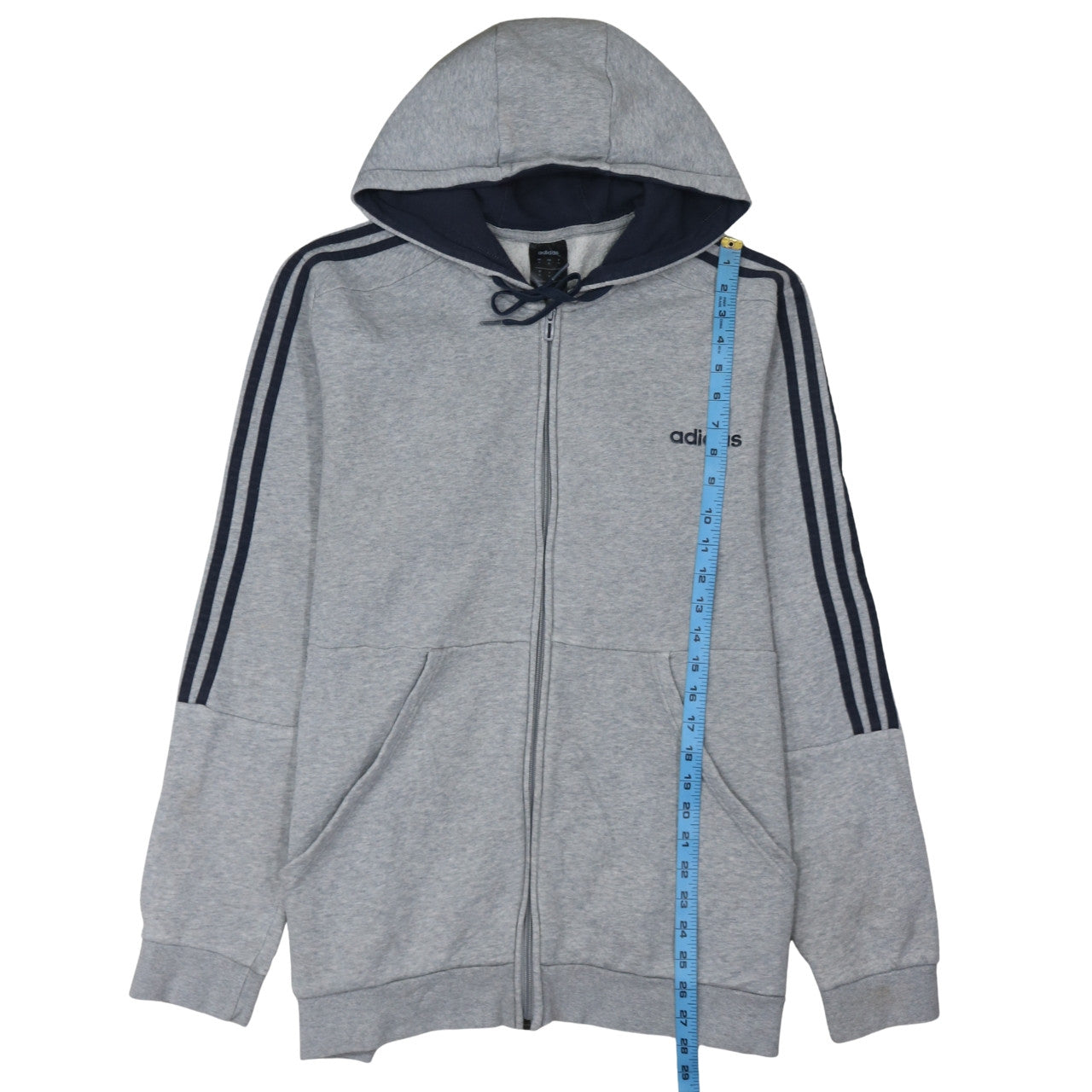 Adidas Men's Grey Full Zip Hoodie XL Sports Fleece