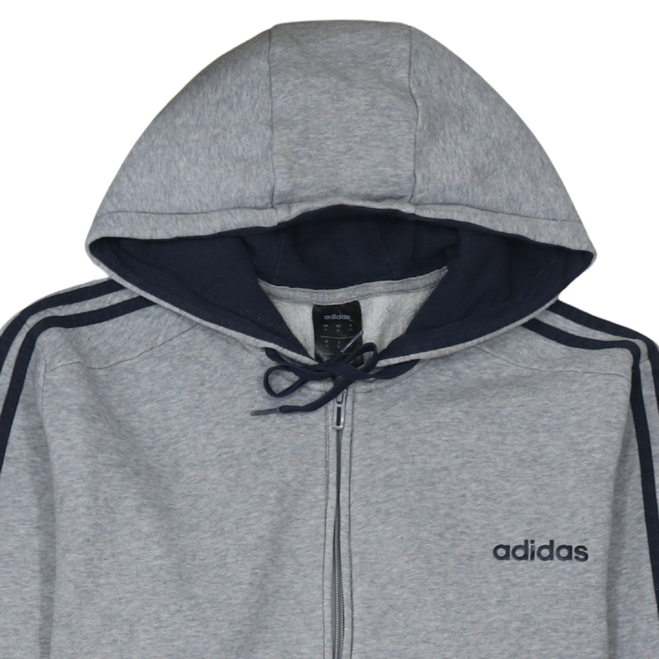 Adidas Men's Grey Full Zip Hoodie XL Sports Fleece