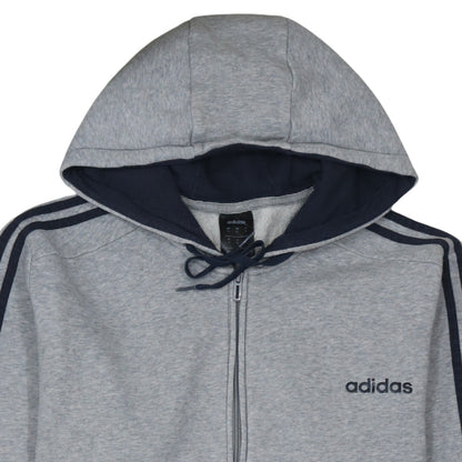 Adidas Men's Grey Full Zip Hoodie XL Sports Fleece
