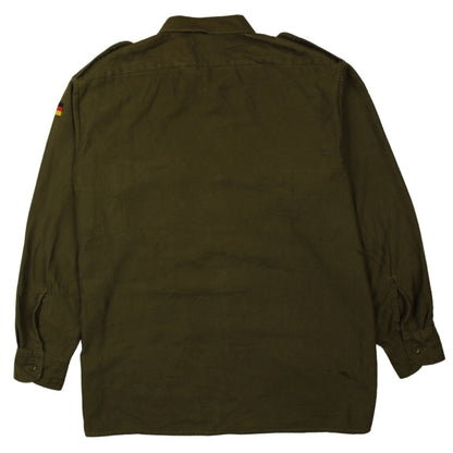 R+A Becker Mens Green Army Long Sleeve Button-Up Shirt Size 17