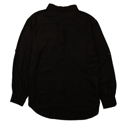 WE Women Black Cotton Button-Up Long Sleeve Shirt M
