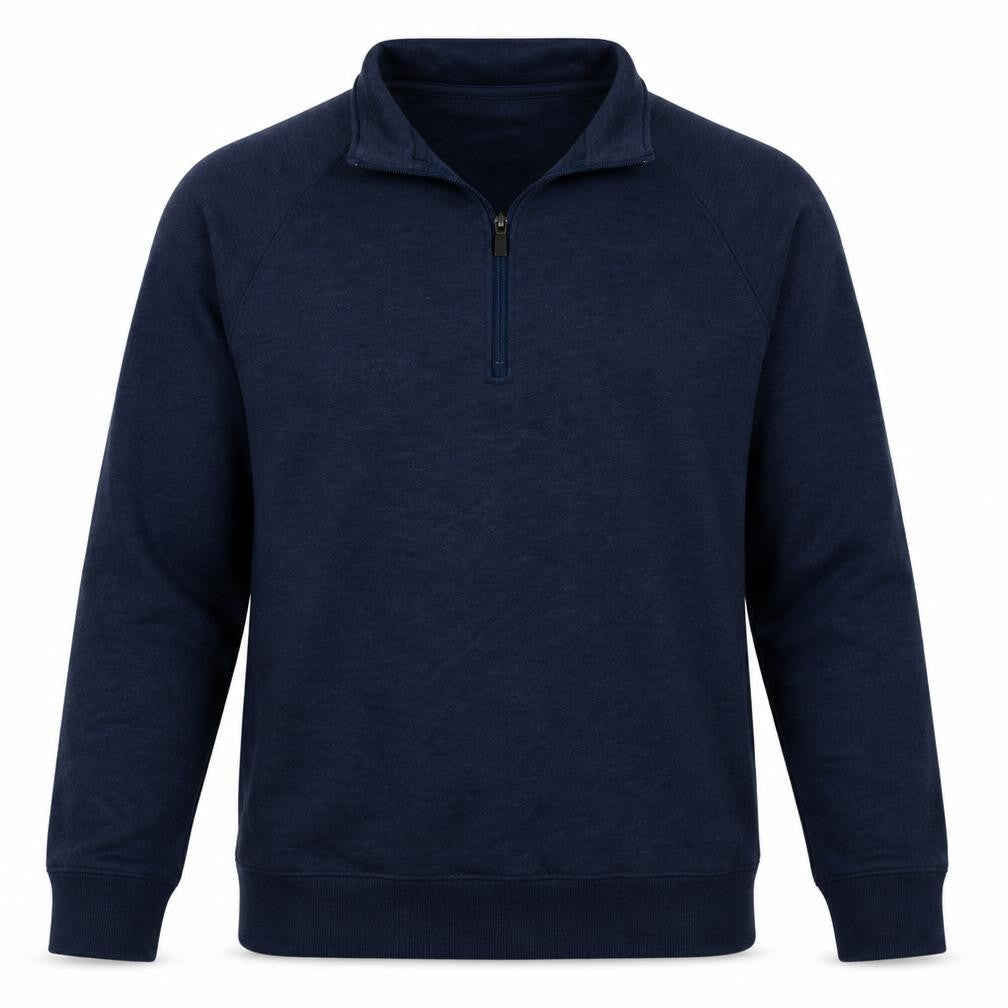 Front view of Under Armour Men’s Blue ColdGear 1/4 Zip Fleece Sweatshirt, size L