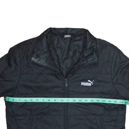 Puma Boys Black Puffer Jacket Size 15-16 Years Winter Warm Zip Coat