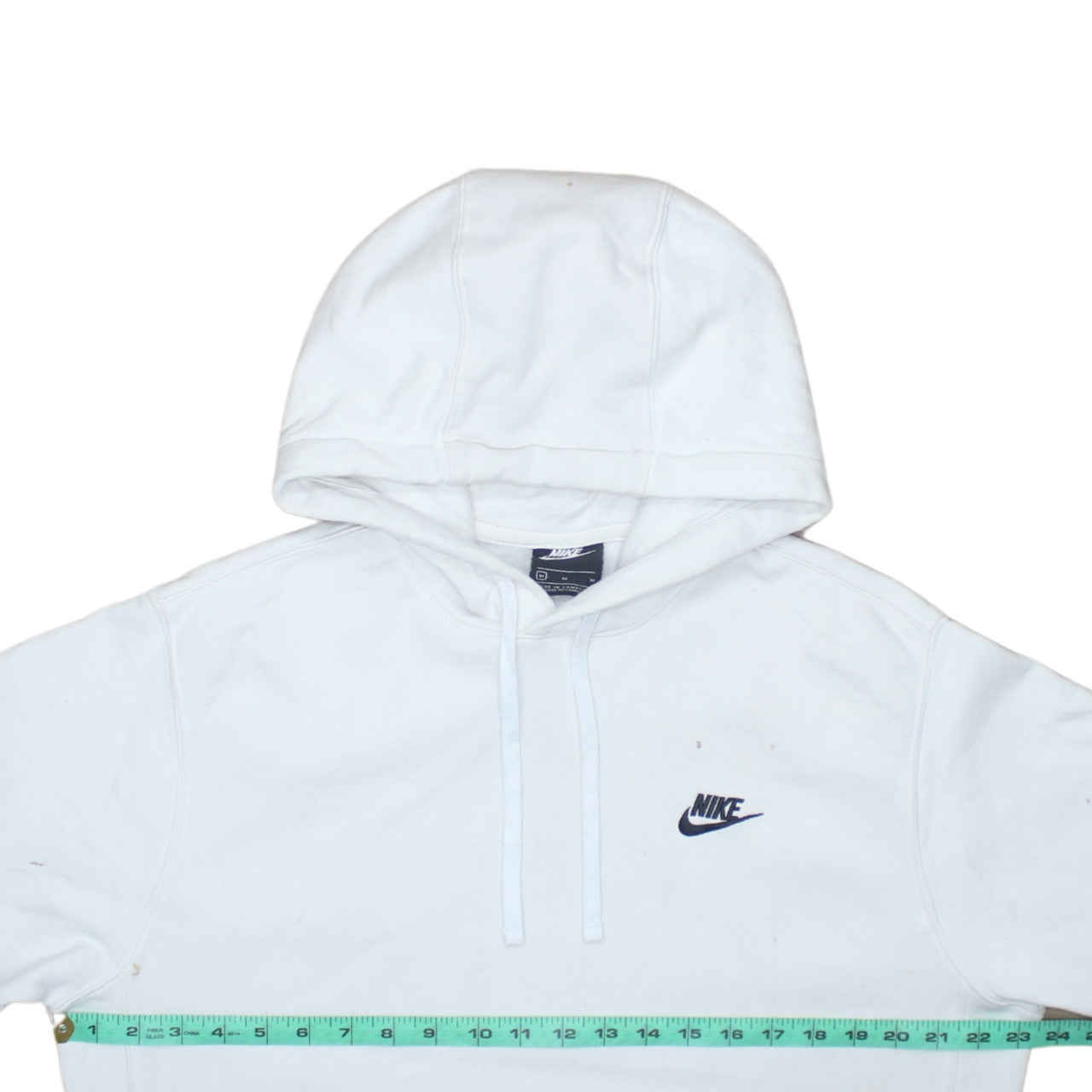 Nike Men's White Pullover Hoodie Medium Cotton Fleece Sportswear