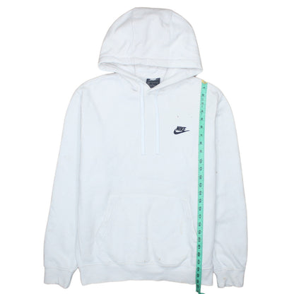Nike Men's White Pullover Hoodie Medium Cotton Fleece Sportswear