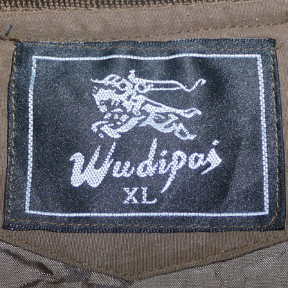 Wudipos Men's Brown XL Bomber Jacket Cotton Twill Zip Casual