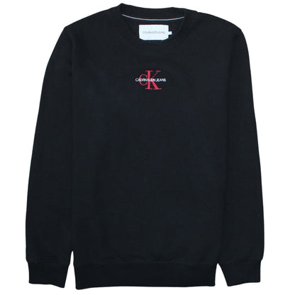 Calvin Klein Jeans Men Black Crew Neck Cotton Blend Sweatshirt L