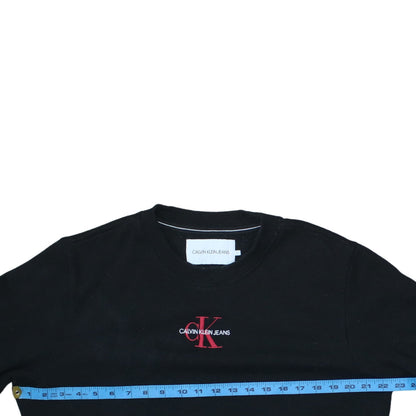 Calvin Klein Jeans Men Black Crew Neck Cotton Blend Sweatshirt L