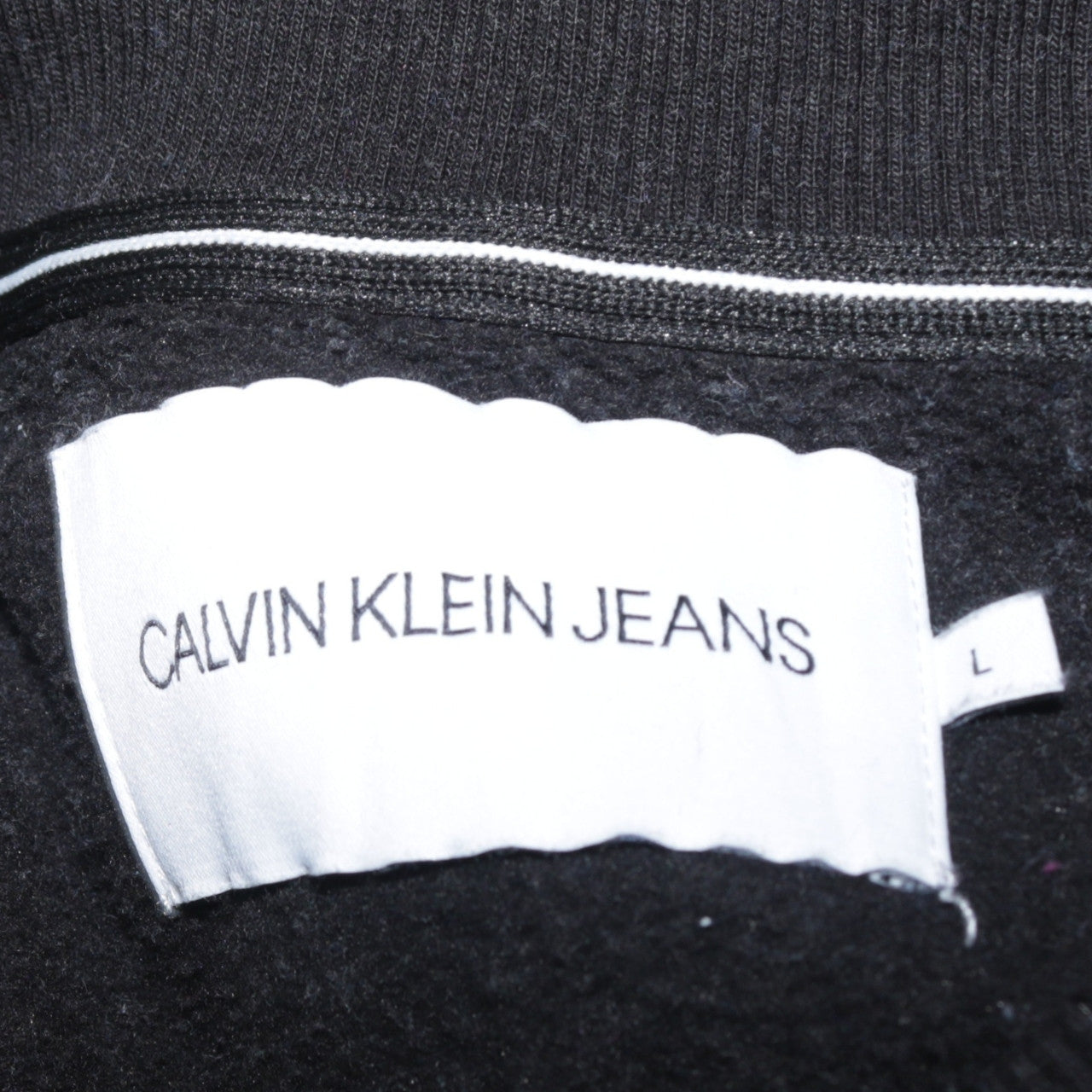 Calvin Klein Jeans Men Black Crew Neck Cotton Blend Sweatshirt L