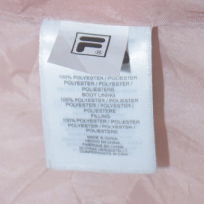 Fila Women Pink Puffer Jacket Size M Full Zip Winter Coat