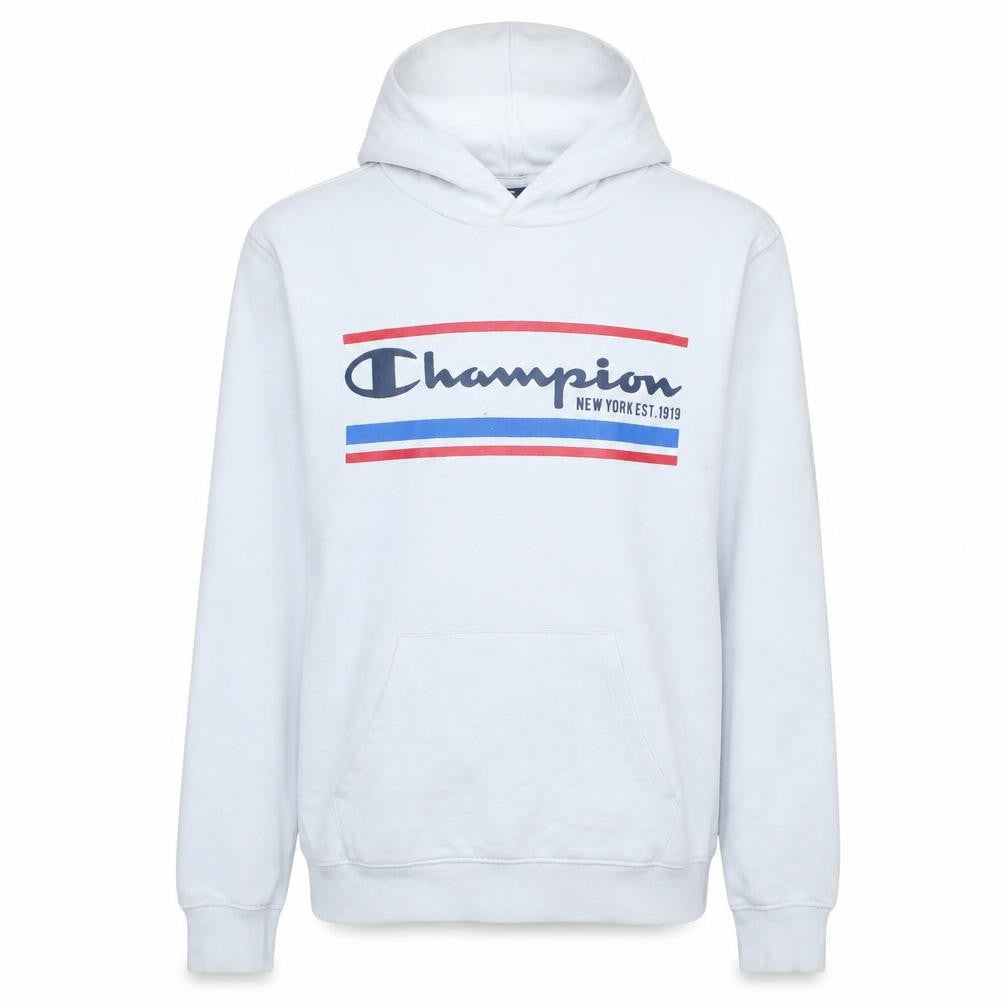 Champion White Small Womens Hoodie Pullover Cotton Blend Logo Print