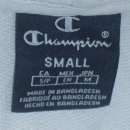 Champion White Small Womens Hoodie Pullover Cotton Blend Logo Print