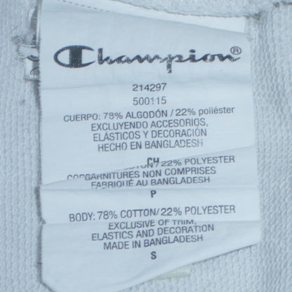 Champion White Small Womens Hoodie Pullover Cotton Blend Logo Print