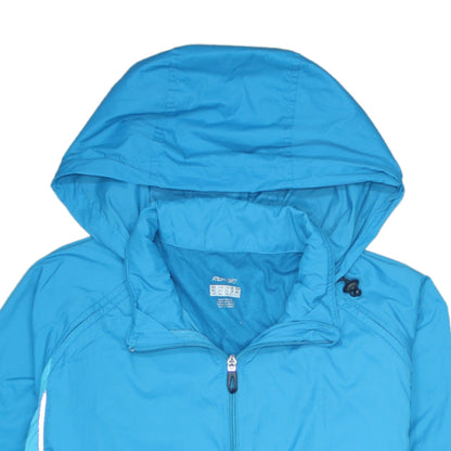 Reebok Women Blue XL (UK 16) Lightweight Hooded Windbreaker Jacket