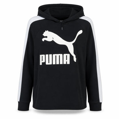 Puma Women's Black Logo Pullover Hoodie Size 14 Lined Cotton Blend